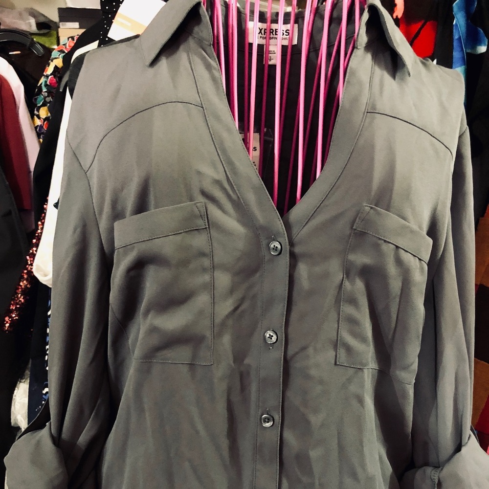 NWT Express portofino gray shirt XS